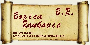 Božica Ranković vizit kartica
